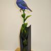 Indigo Bunting on carved base pic 1